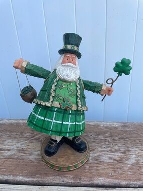 Living Quarters Green Holiday Santa Figurine - Decorative Home